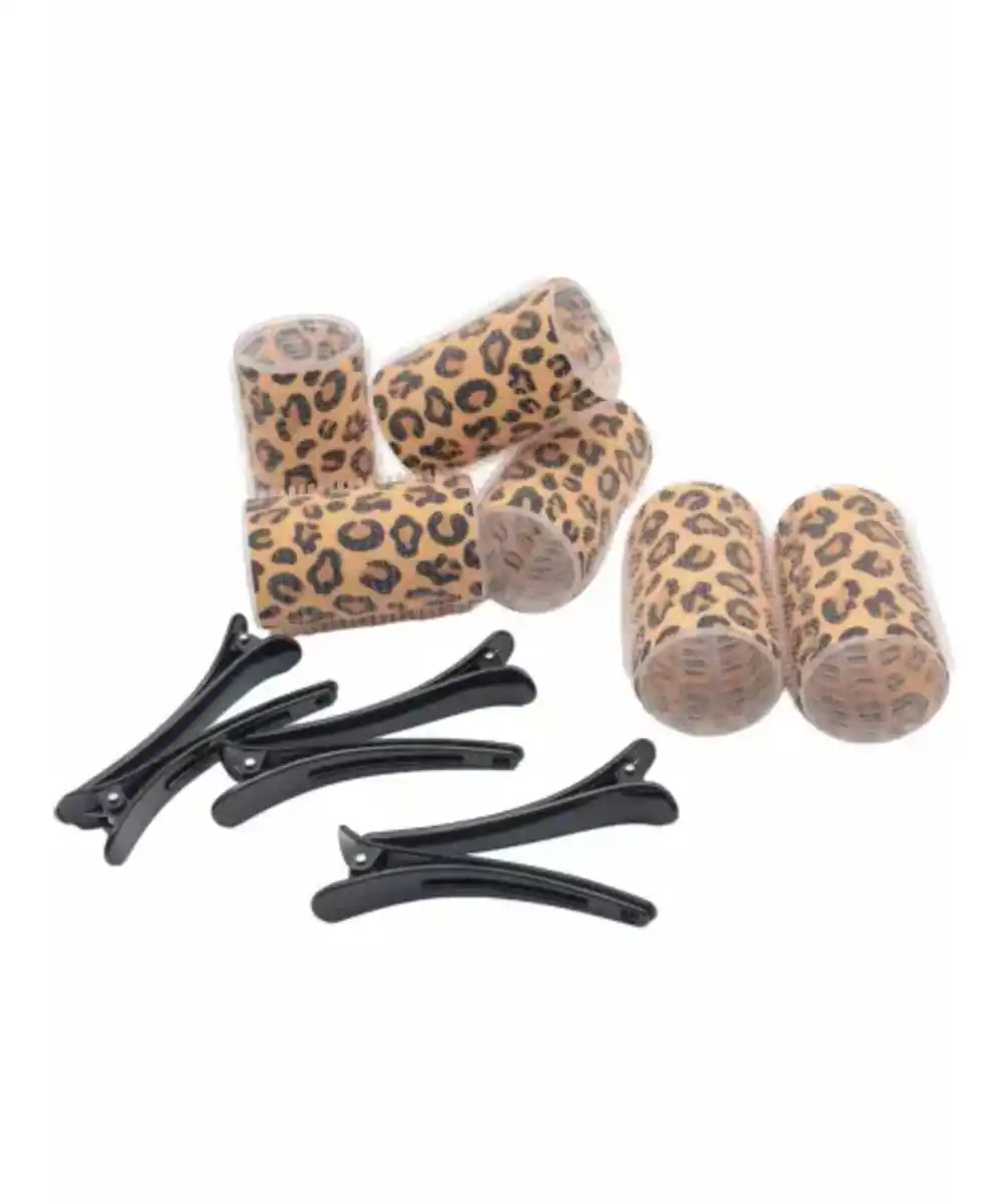 Bild 1 von Haftwickler 6-tlg, Leopardendruck