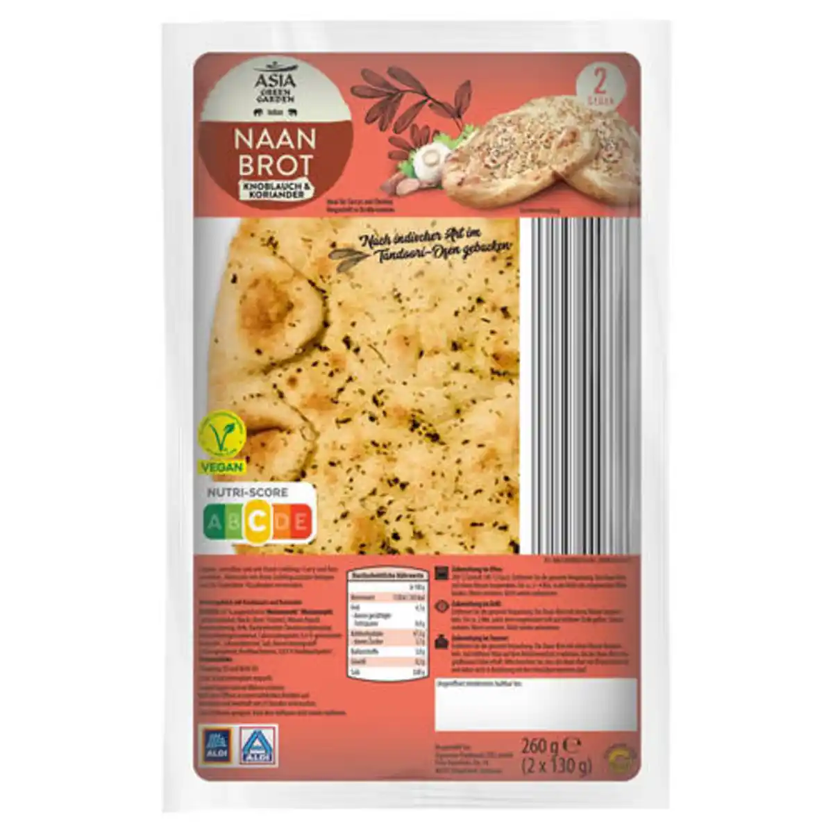 Bild 1 von ASIA GREEN GARDEN Naan Brot 260 g, Knoblauch / Koriander