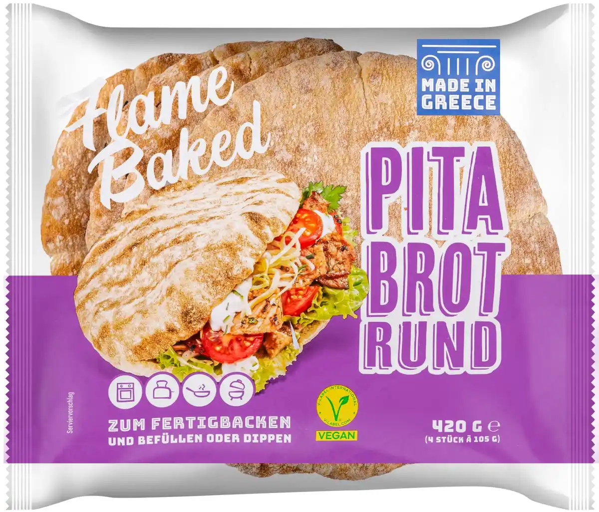 Bild 1 von FLAME BAKED Pita-Brot, 4 St. = 420-g-Packg.