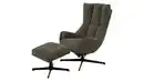 Bild 1 von Relaxsessel mit Hocker grün Webstoff - drehbar - PRUNA