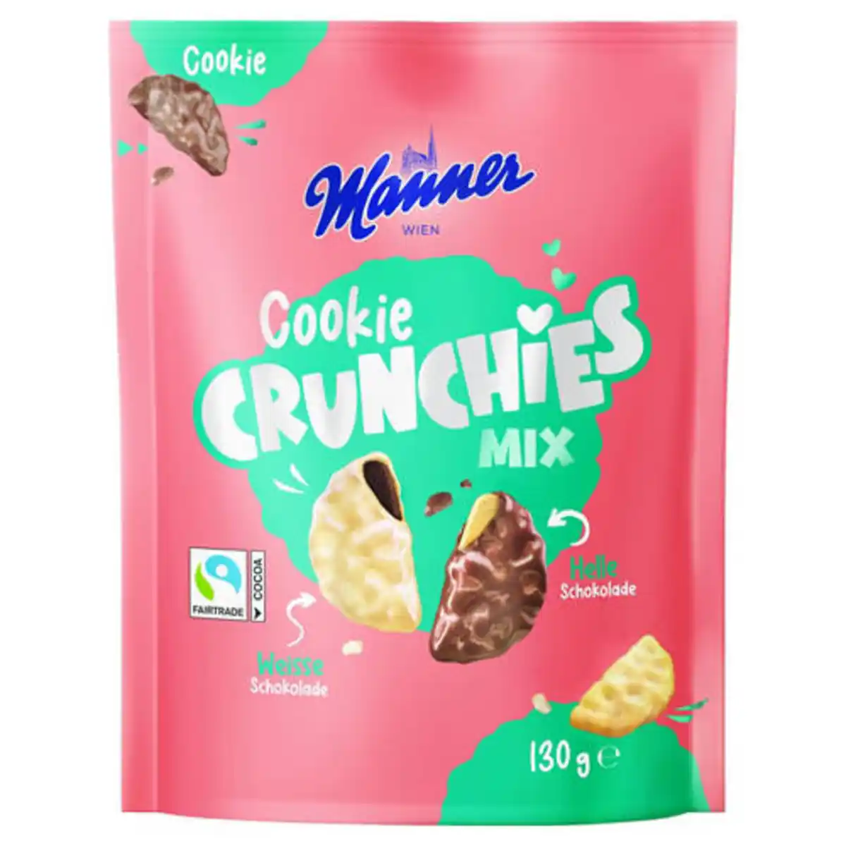 Bild 1 von MANNER Crunchies Mix 130 g, Wafer White Mix