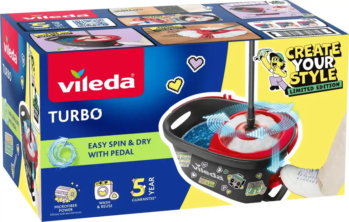 Bild 2 von VILEDA Wischmopp-Set »TURBO« (Create Your Style Ltd. Ed.), 3-teilig