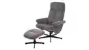 Bild 1 von Relaxsessel Cord mit Hocker grau - drehbar - CALMO