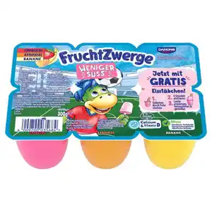 DANONE Fruchtzwerge 300 g, Erdbeere-Banane-Aprikose, Weniger Süß