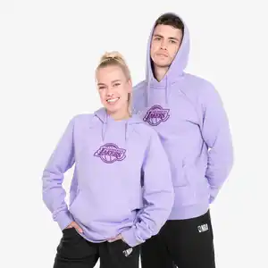 TARMAK Damen/Herren Basketball Hoodie mit Kapuze Los Angeles Lakers NBA - 900 violett