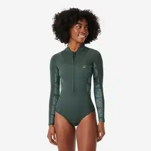 DECATHLON Neopren Shorty Damen langarm Frontzip 500 Green Sunny 1,5 mm grün