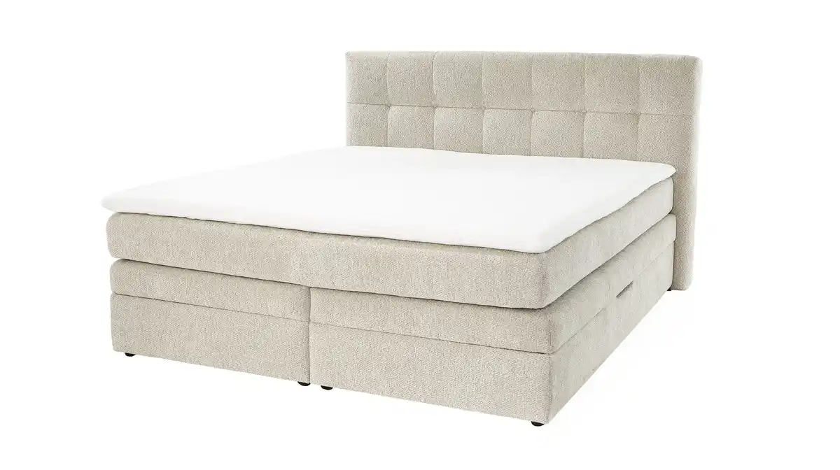 Bild 1 von Boxspringbett Chenille grau-beige 200 x 200 cm mit Bettkasten - AMY