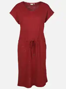 Damen Jerseykleid mit Streifen Rot