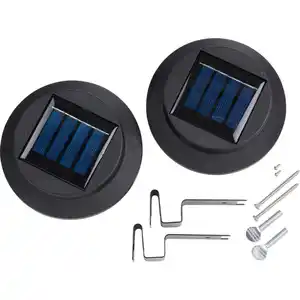 Solar-Dachrinnenleuchten-Set 2 Stück aus Kunststoff