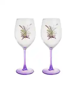 Weingläser Lavendel, lila gemustert