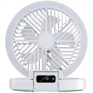 USB-Tischventilator mit Lichtring 1200 mAh, weiß
