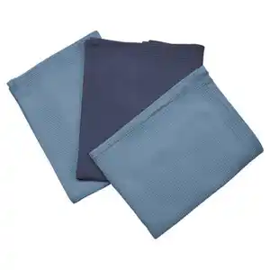 CROFTON Waffel Piquet Geschirrt 3er Pack, Blau