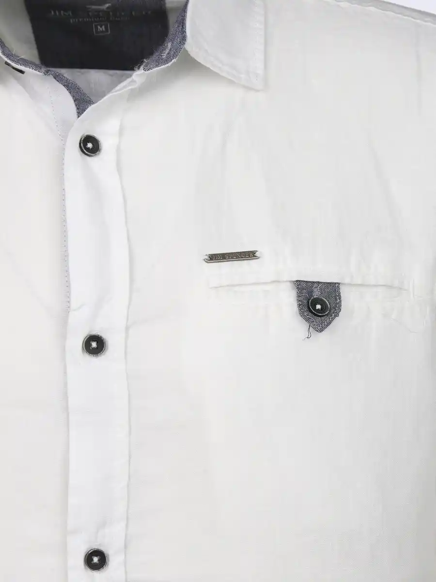 Bild 3 von Herren Leinenhemd mit Brusttasche Weiß