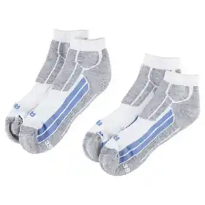 CRANE Damen oder Herren Socken 2er-Pack, Low Cut, Weiß, 35/38
