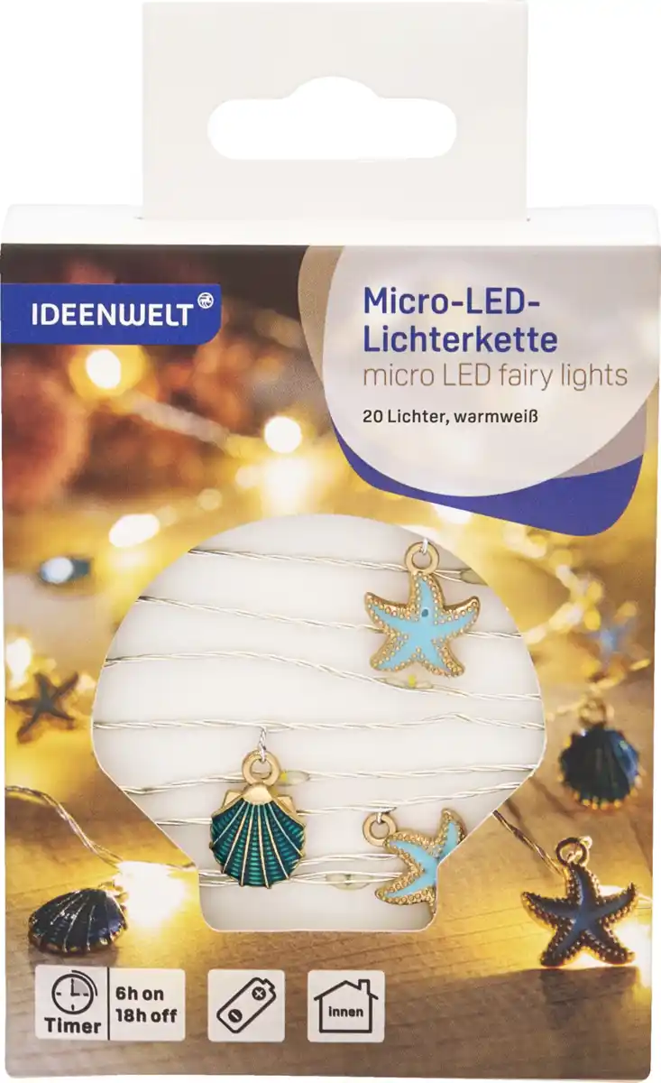 Bild 1 von IDEENWELT Micro-LED-Lichterkette Muschel & Seestern