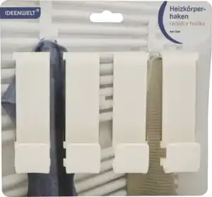 IDEENWELT 4er Set Heizkörperhaken weiß