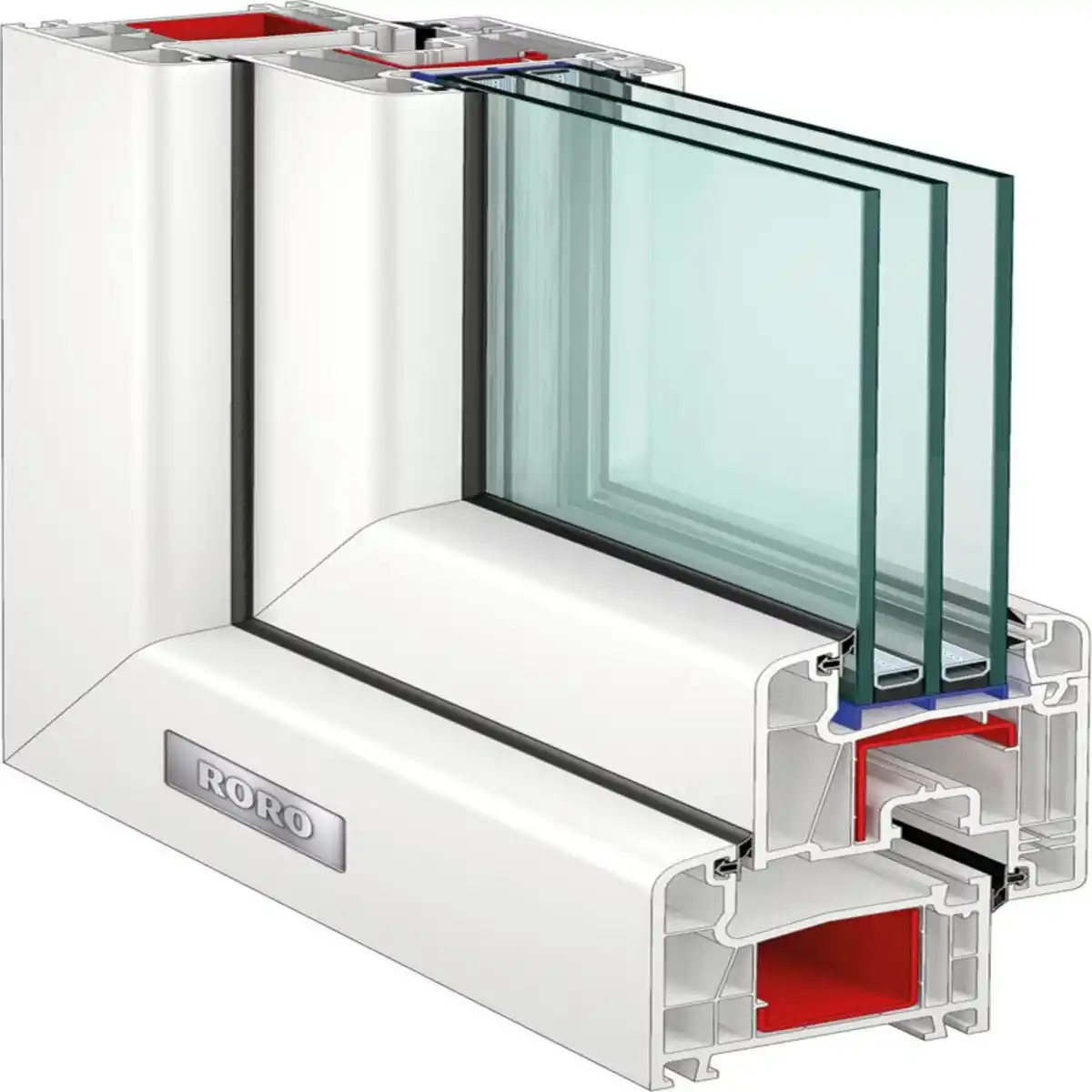 Bild 1 von Roro Kunststofffenster weiß 1000 x 1000MM DIN R
