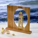 Bild 2 von Dekorieren & Einrichten Holzaufsteller Leuchturm mit Spruch, natur/gold, 1 St