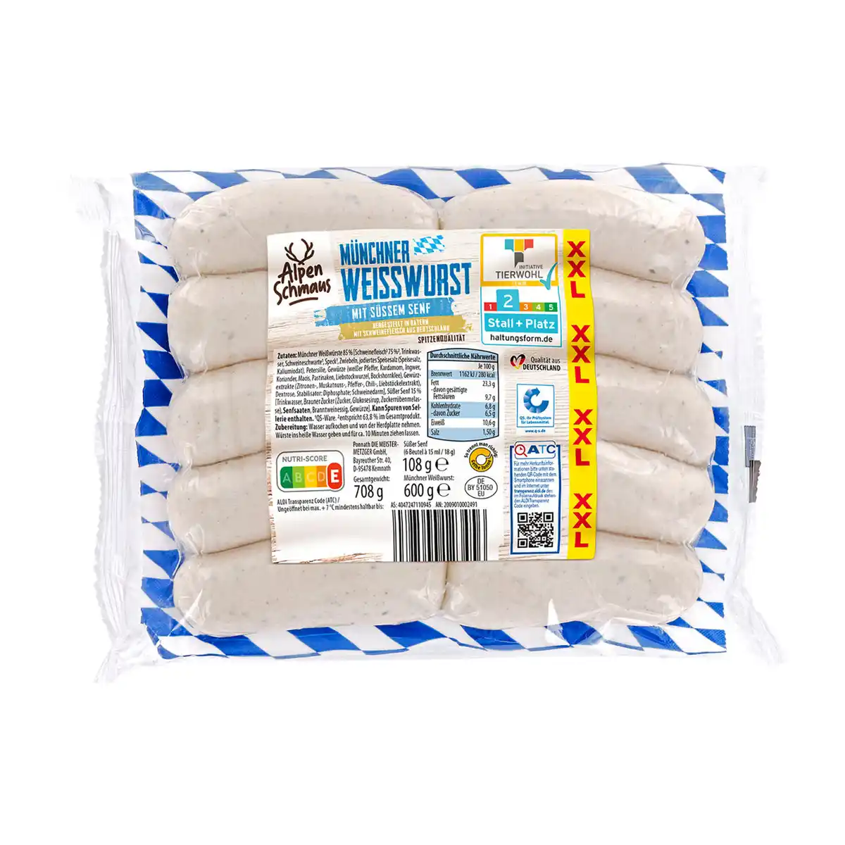 Bild 1 von ALPENSCHMAUS Münchner Weißwurst XXL