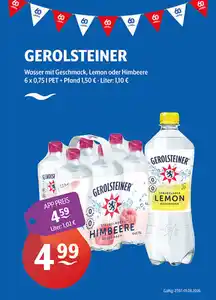 GEROLSTEINER Wasser mit Geschmack Lemon oder Himbeere