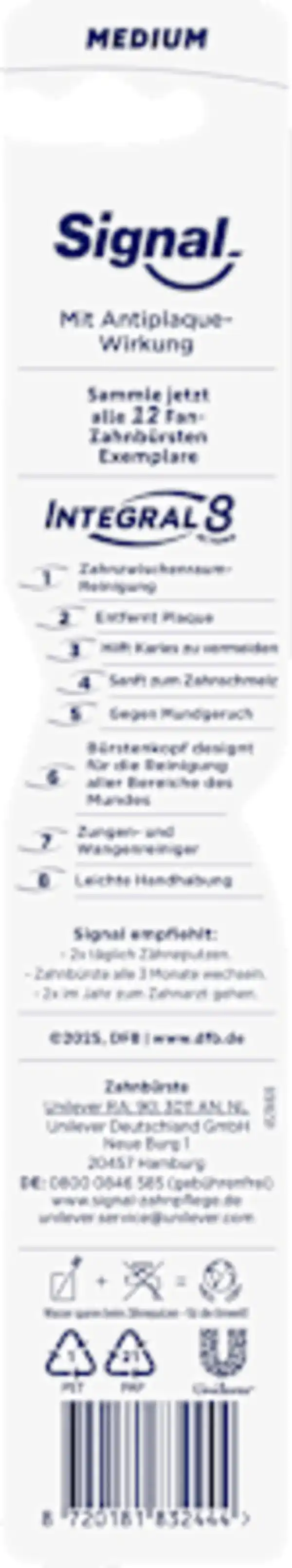 Bild 2 von Signal Zahnbürste Integral 8 DFB-Edition medium, 1 St