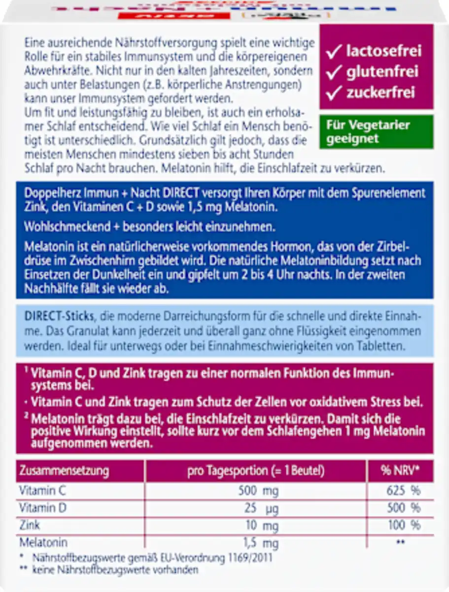 Bild 2 von Doppelherz Immun + Nacht direct Granulat-Sticks 20 St, 36 g