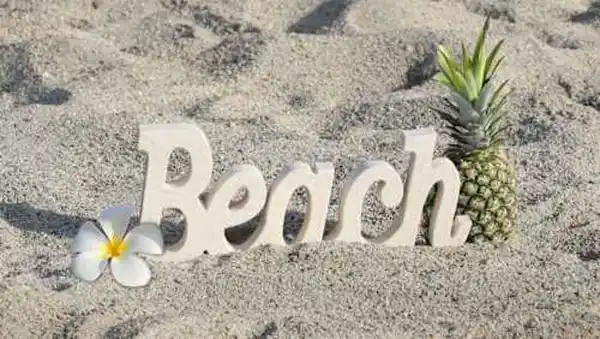 Bild 2 von Dekorieren & Einrichten Schriftzug "Beach" mit Sand, beige, 1 St