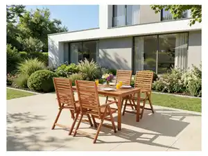 LIVARNO® Akazie-Set "Sevilla" 7-teilig - Tisch & 6 Klappsessel