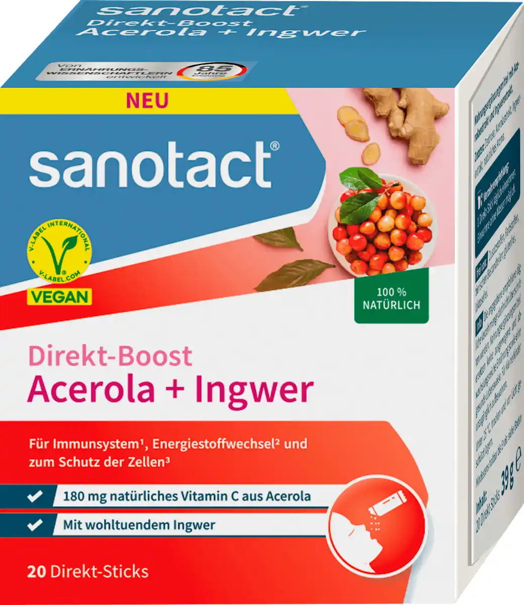 Bild 1 von sanotact Acerola & Ingwer Sticks, 20 St, 39 g