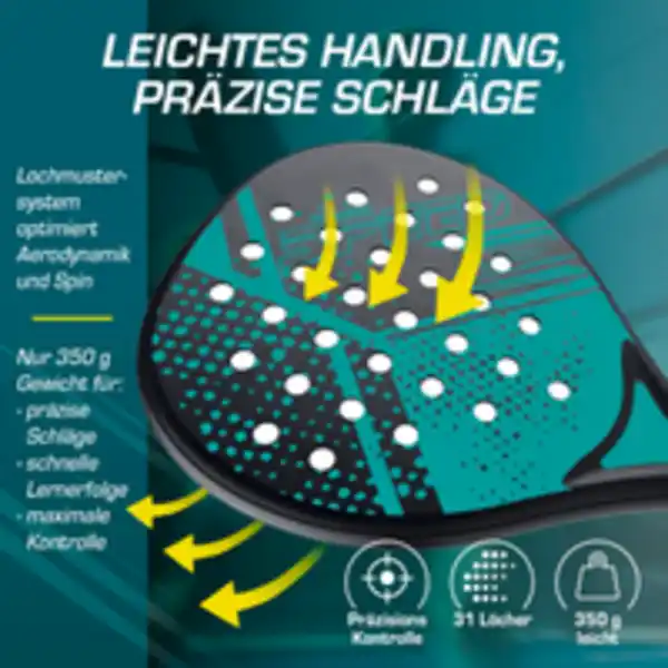 Bild 2 von Padelschläger 46,5cm schwarz Starter Set - 4tlg.