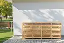 Bild 1 von 4er Mülltonnenbox lackiert aus Holz, wasserfest, ca. 290 x 92 x 122 cm - Hellbraun
