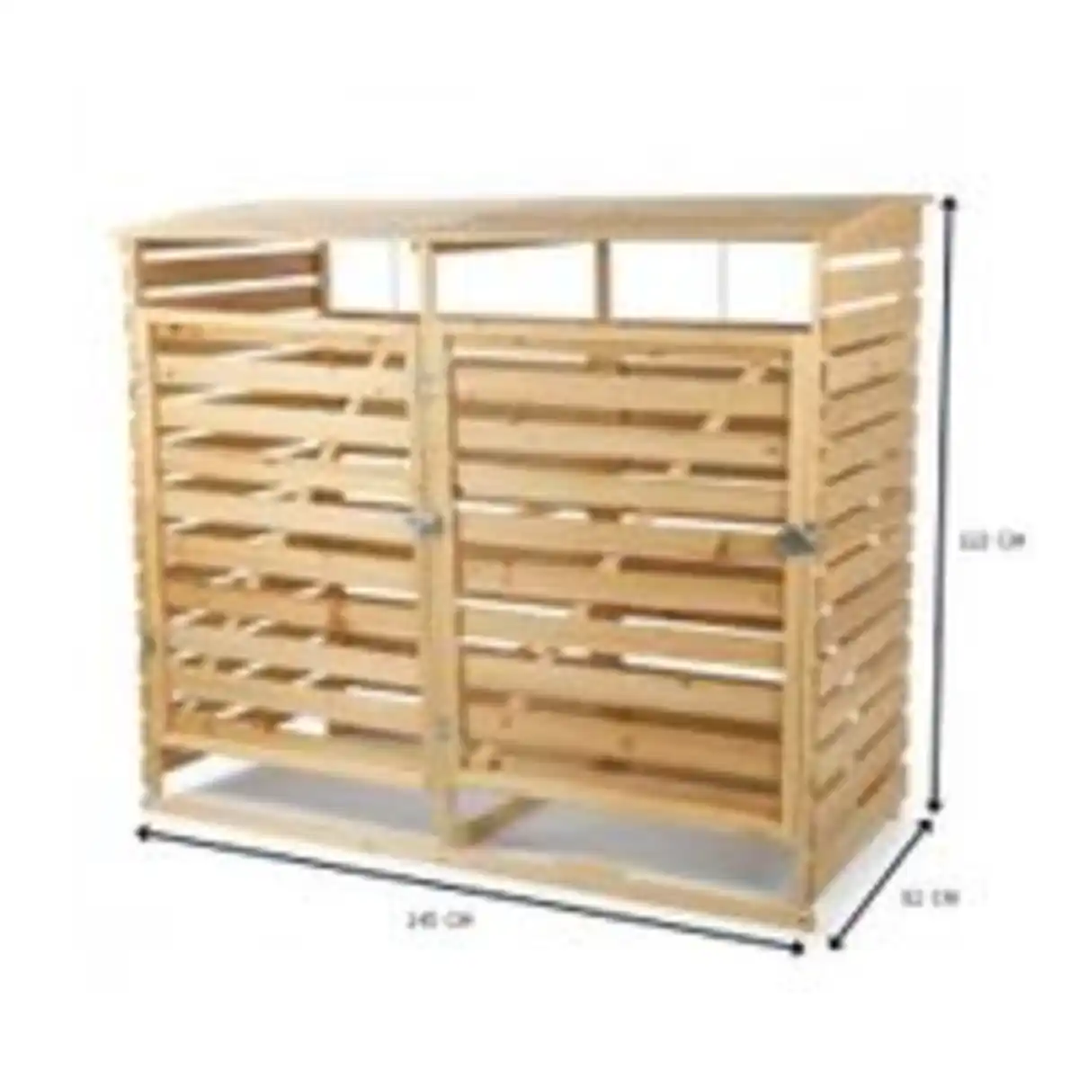 Bild 4 von 2er Mülltonnenbox lackiert aus Holz, wasserfest, ca. 145 x 92 x 122 cm - Hellbraun