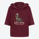 Bild 1 von Damen-Langarmshirt mit Kapuze und Frontdruck