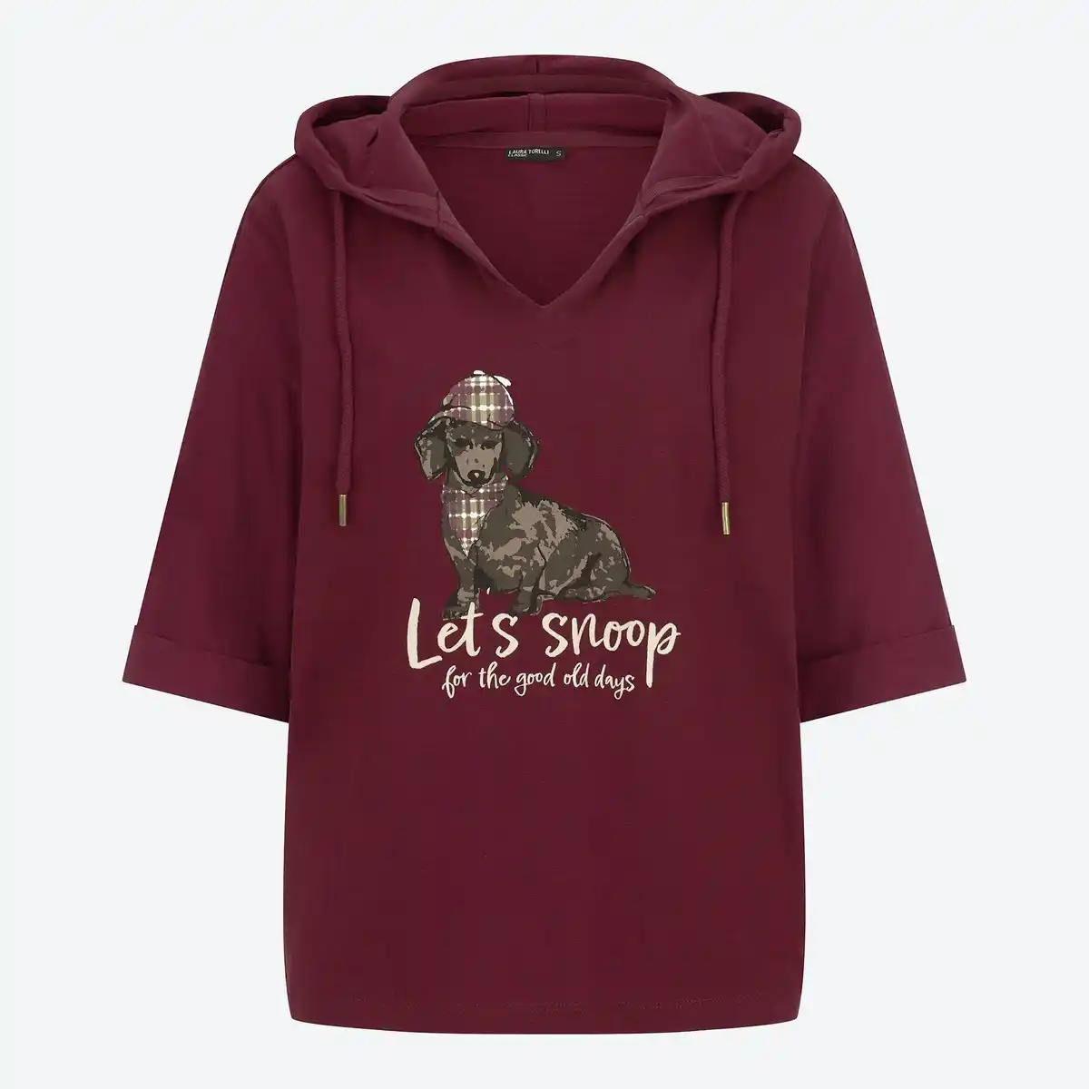 Bild 1 von Damen-Langarmshirt mit Kapuze und Frontdruck