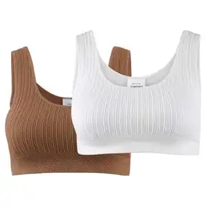 UP2FASHION WOMEN Damen BH Seamless, Weiß/Braun, S