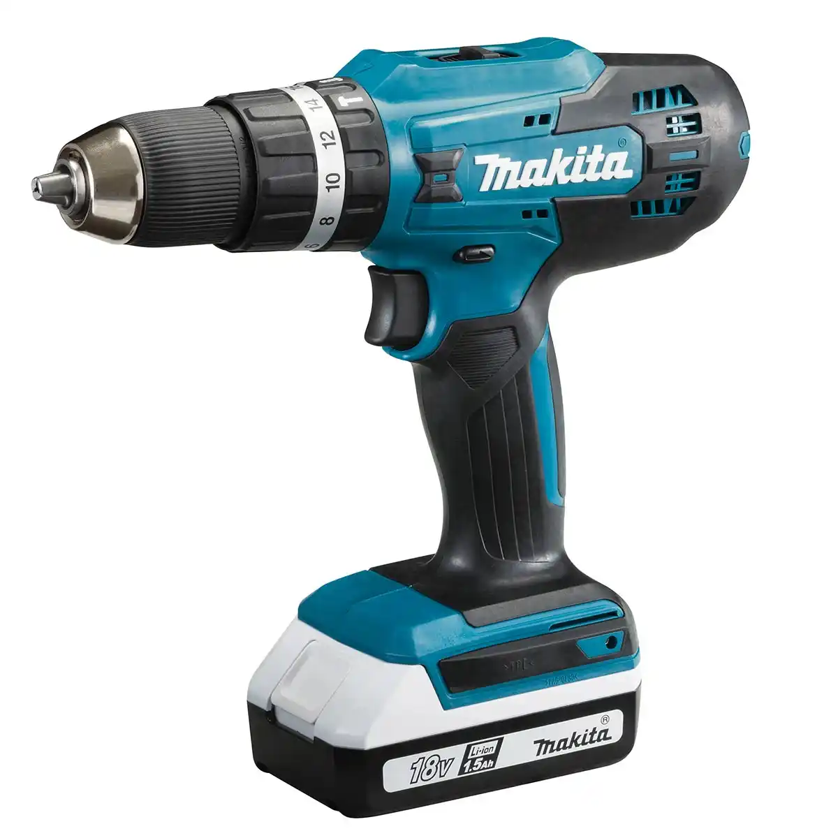 Bild 4 von Makita DK18B56Y Set HP488D Schlagbohrschrauber + UM110D Grasschere 18V G-Serie, 2 Akkus