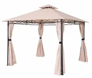 Pavillon Nicosia mit Stahl und Polyester ca. 295 x 295 x 272 cm in creme