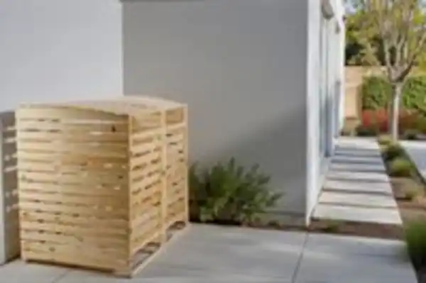 Bild 3 von 2er Mülltonnenbox lackiert aus Holz, wasserfest, ca. 145 x 92 x 122 cm - Hellbraun
