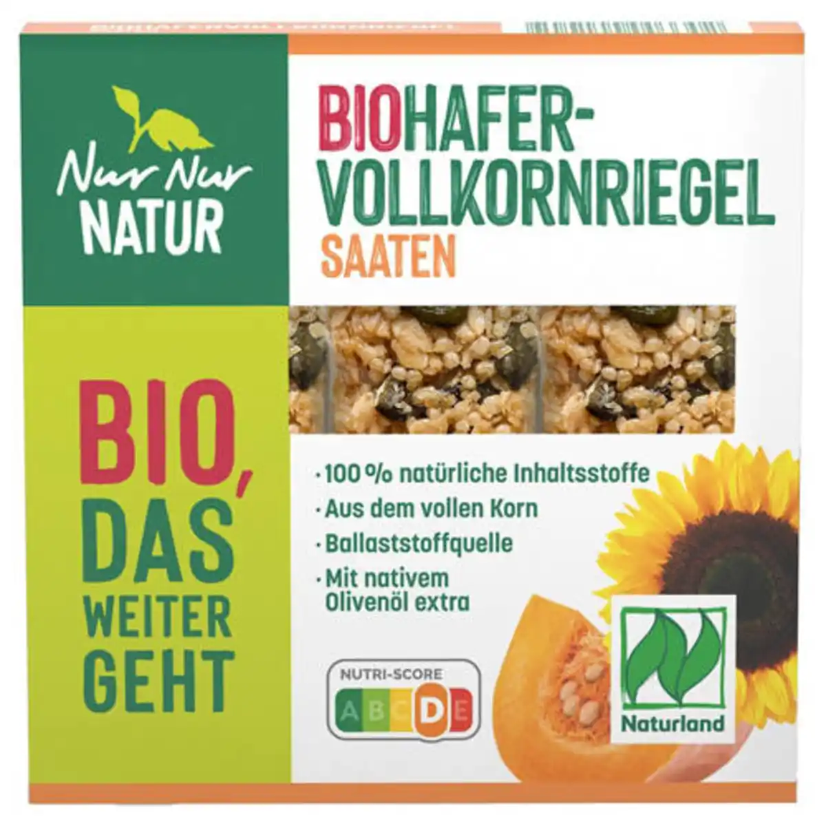 Bild 1 von NUR NUR NATUR Bio-Hafervollkorn-Riegel 105 g, Saaten