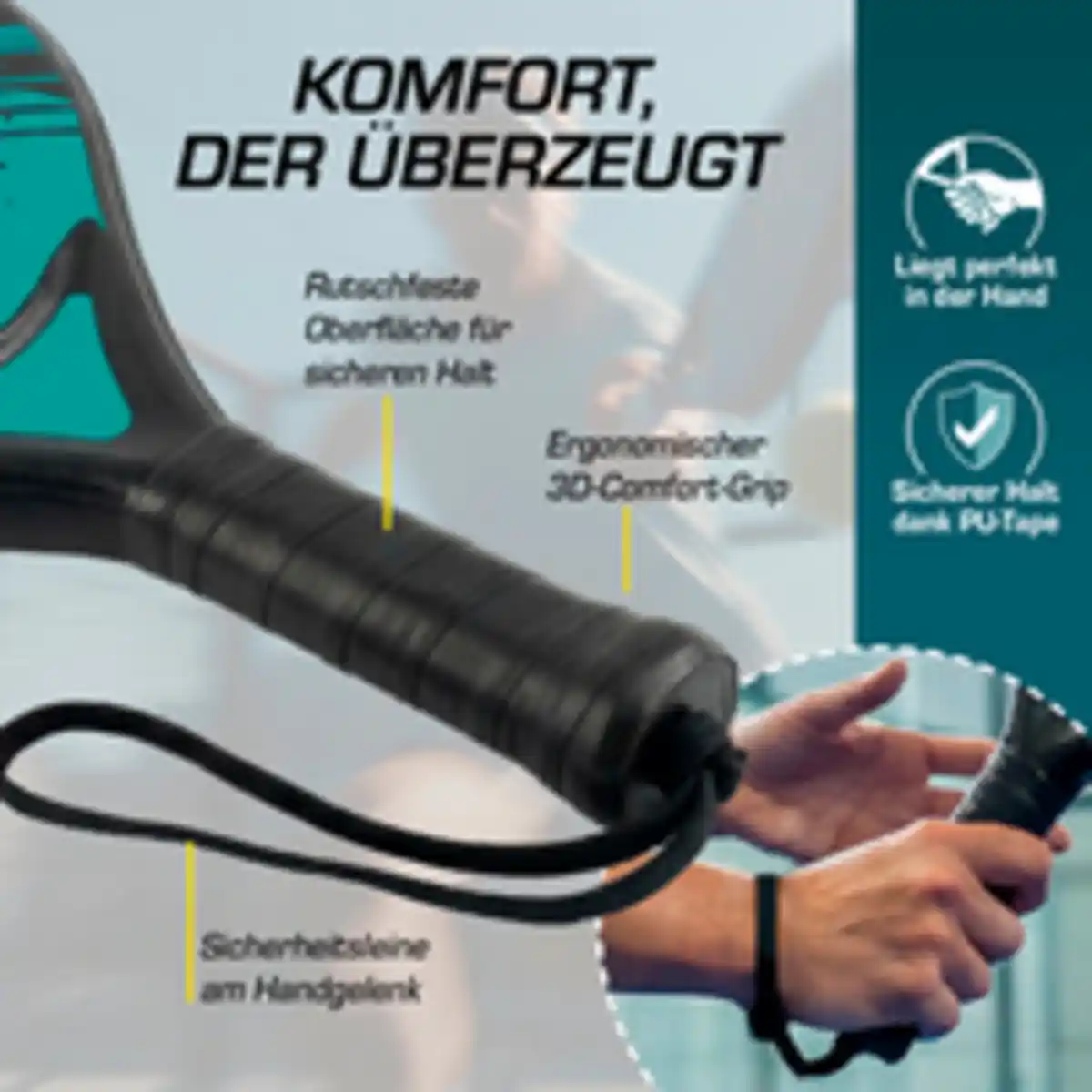 Bild 4 von Padelschläger 46,5cm schwarz Starter Set - 4tlg.