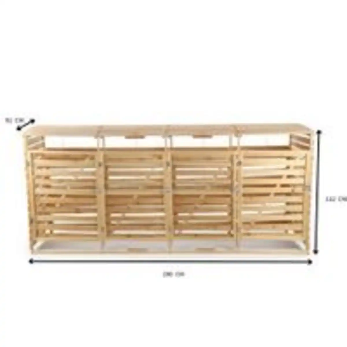 Bild 4 von 4er Mülltonnenbox lackiert aus Holz, wasserfest, ca. 290 x 92 x 122 cm - Hellbraun