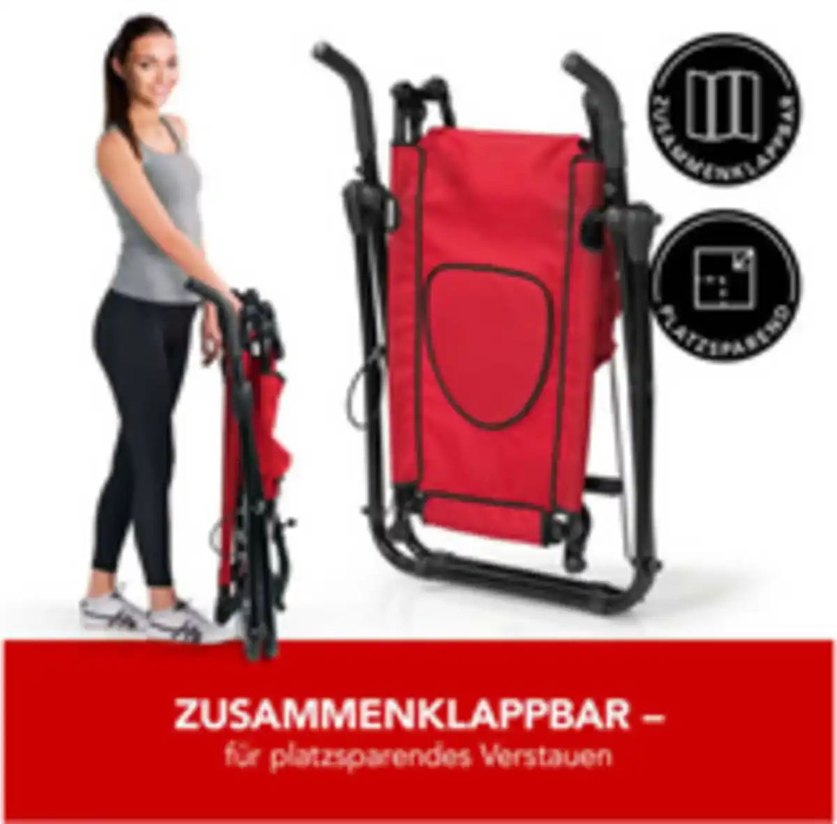 Bild 4 von Inversionstrainer Deluxe - Heimtrainer für Rücken, Bauch, Rumpf & Beine - Rot / Schwarz