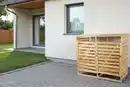 Bild 2 von 2er Mülltonnenbox lackiert aus Holz, wasserfest, ca. 145 x 92 x 122 cm - Hellbraun