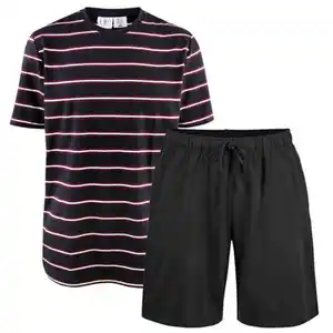 UP2FASHION MEN Herren Shorty-Pyjama, Schwarz, M