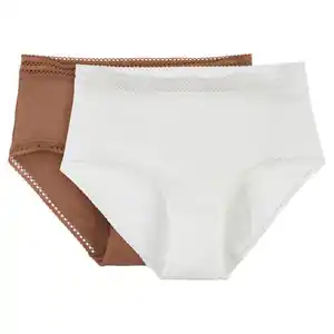 UP2FASHION WOMEN Damen Unterwäsche, Weiß/Braun, S 36/38