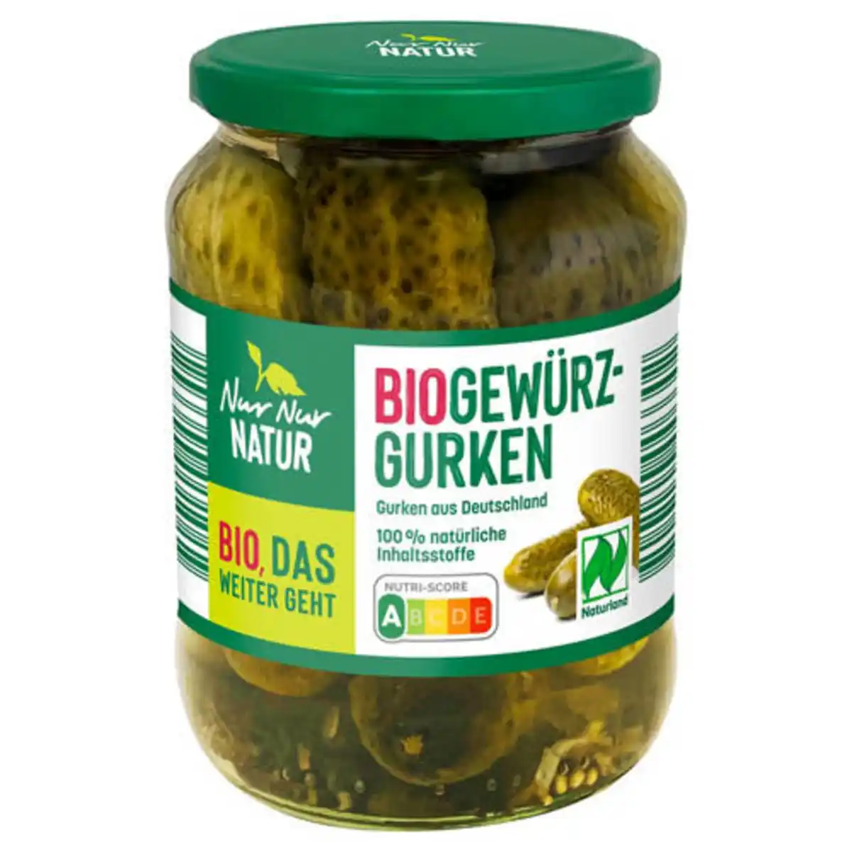 Bild 1 von NUR NUR NATUR Bio-Gewürzgurken 360 g