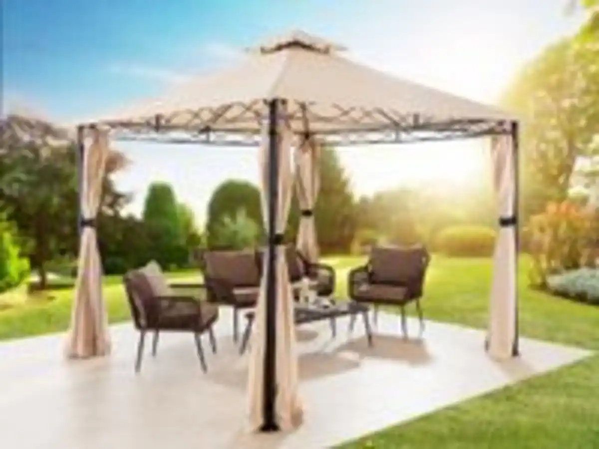 Bild 3 von Pavillon Nicosia mit Stahl und Polyester ca. 295 x 295 x 272 cm in creme