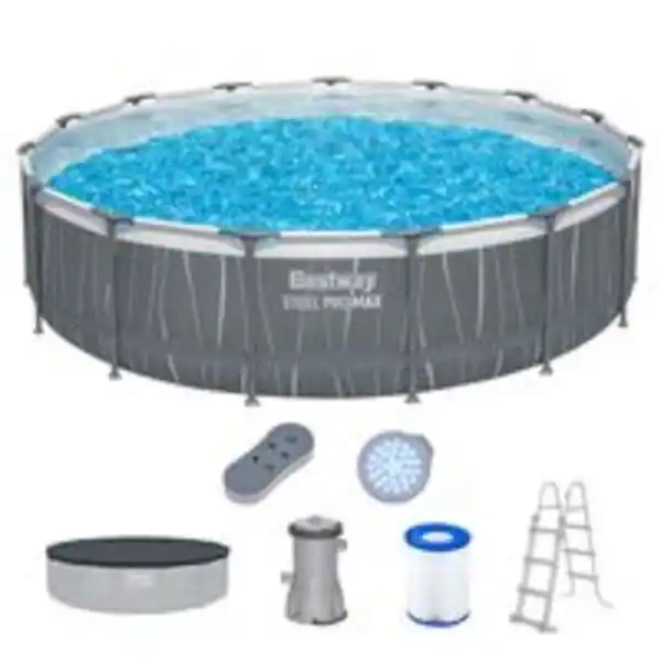 Bild 2 von Steel Pro MAX™ Frame Pool Komplett-Set mit Filterpumpe Ø 457 x 107 cm, LED-Design