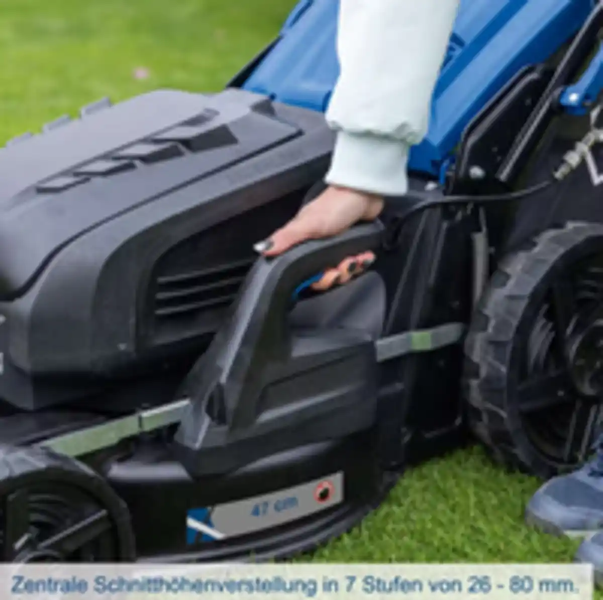 Bild 4 von 6in1 Akku-Rasenmäher BC-MP470-X – Set XL2x2 inkl. 4x 4Ah Akku + 2 4,5A Doppelladegerät