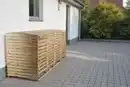 Bild 2 von 4er Mülltonnenbox lackiert aus Holz, wasserfest, ca. 290 x 92 x 122 cm - Hellbraun